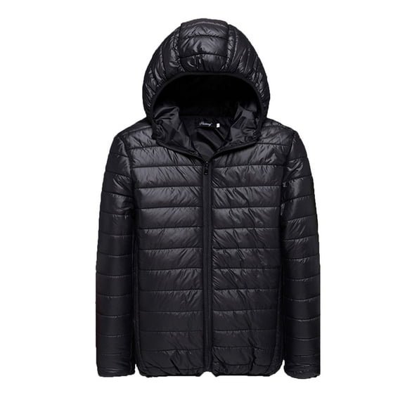 Men Clearance LYXSSBYX Winter Jackets for Men Clearance Men Solid Casual Thicken Hooded Zipper Youthful Vitality Cotton-padded Jacket Coats