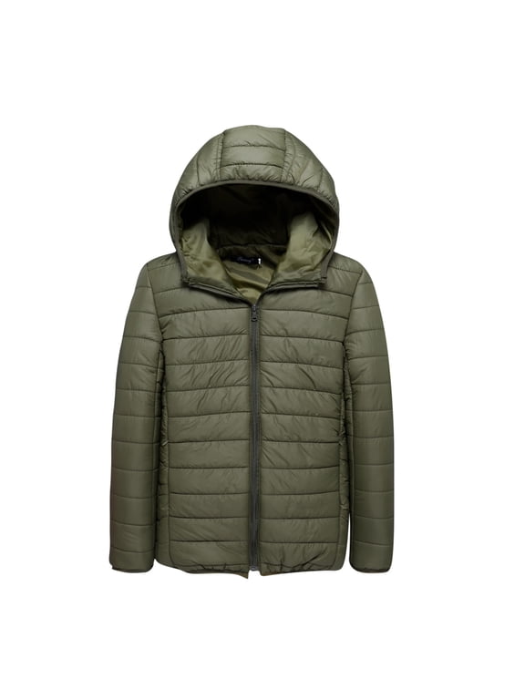 Men Clearance LYXSSBYX Winter Jackets for Men Clearance Men Solid Casual Thicken Hooded Zipper Youthful Vitality Cotton-padded Jacket Coats