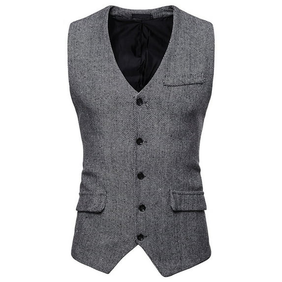Men Clearance LYXSSBYX Winter Jackets for Men Clearance Men's Autumn Winter Formal Bussiness Tuxedo Suit Waistcoat Vest Jacket Top Coat