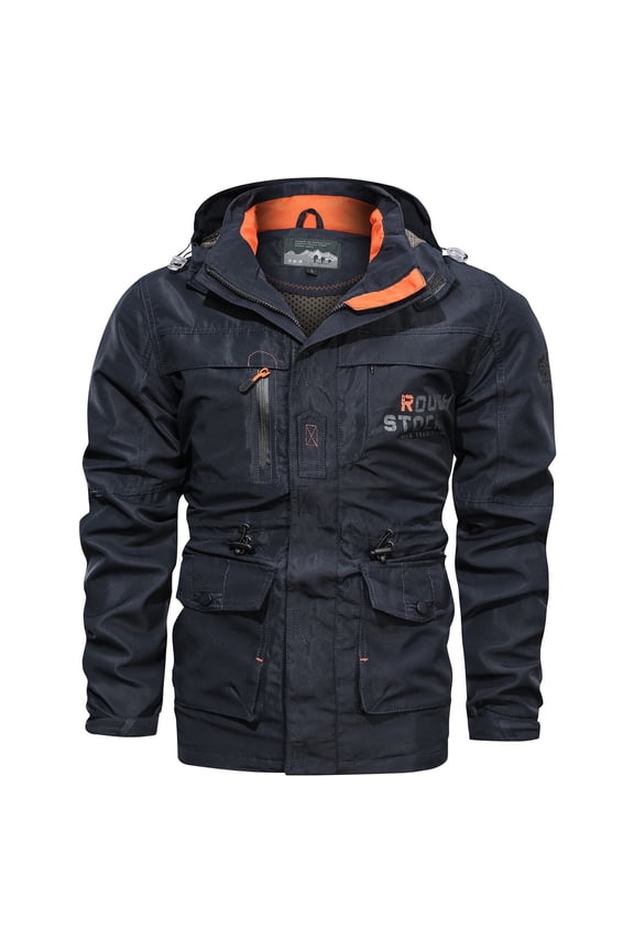 Men Clearance LYXSSBYX Winter Jackets for Men Clearance Men's Jacket Mid-length Casual Outdoor Hooded Plus Size Jacket Spring and Autumn Clothes