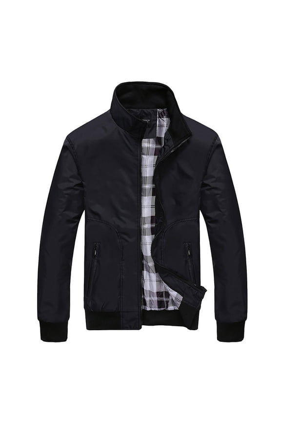 Men Clearance LYXSSBYX Winter Jackets for Men Hot Sale Clearance Men's Autumn Casual Fashion Pure Color Patchwork Jacket Zipper Outwear Coat