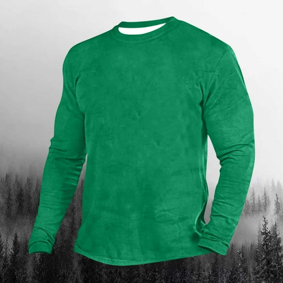 Men M-5X Mens T Shirts Big and Tall Long Sleeve Tees Shirt Plus Size Casual Pullover Crewneck Solid Color Basic Slim Tshirts Tops