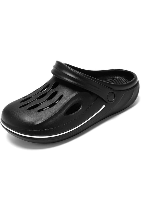 Men Clogs, Breathable Hole Design Garden Shoes Slippers Sandals Lightweight Slip On Mules Outdoor Walking Slippers Summer Beach Shoes