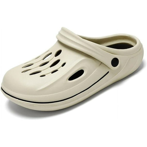 Men Clogs, Breathable Hole Design Garden Shoes Slippers Sandals Lightweight Slip On Mules Outdoor Walking Slippers Summer Beach Shoes