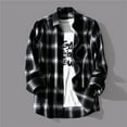 thumbnail image 1 of Men Clothing Casual Plaid Long Sleeve Shirt Retro Youth Casual All-match Top, 1 of 6