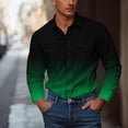 thumbnail image 1 of Men Clothing, Dress Shirts for Men Long Sleeve Fall Fashion Gradient Color Button T Shirt Casual Turndown Collar Tops with Pocket, 1 of 5