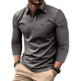 thumbnail image 1 of Men Clothing, Golf Shirts for Men Long Sleeve Fall Solid Color Turndown Collar Pullover Fashion Casual Button Down Regular T Shir, 1 of 9