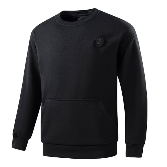 Men Clothing, Heated Hoodie for Men Women Solid Color Long Sleeve Heated Sweatshirt Windbreaker Warm Drawstring Pullover Hoodies