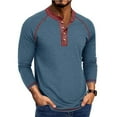 thumbnail image 1 of Men Clothing, Long Sleeve Shirts for Men Henley Button Down Big and Tall V Neck T Shirts Vintage Western Slim Fit Shirt Vintage Top, 1 of 7