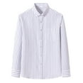 thumbnail image 1 of Men Clothing, Men's Classic Striped Work Shirts - Casual Basic Long Sleeve Button Down Lapel Business Dress Shirts with Pocket, 1 of 3
