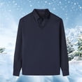 thumbnail image 1 of Men Clothing, Men's Fake-Two Pieces Pullover Sweaters Fleece Lined Long Sleeve Cozy 2025 Fall Winter Knitted Lapel Jumper Tops, 1 of 4