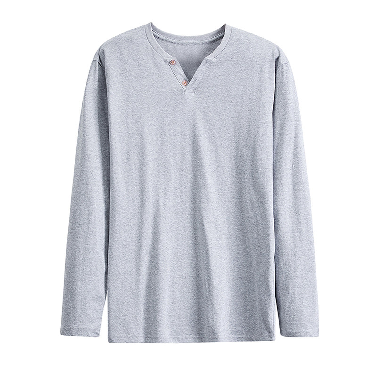 Men Clothing, Men's Henley Cotton Casual Short/Long Sleeve Lightweight Button T-Shirts