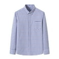 thumbnail image 1 of Men Clothing, Men's Long Sleeve Oxford Formal Shirt Plaid Button Down Collar Shirts Casual Spring Dress Work Shirt with Pocket, 1 of 3