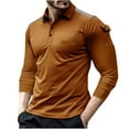 thumbnail image 1 of Men Clothing, Men's Long Sleeve Polo Shirt Tactical Military Style Tees Moisture Wicking Comfy Tops with Shoulder Pockets, 1 of 5