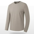 thumbnail image 1 of Men Clothing, Men's Loose Fit Crew Neck Long Sleeve Shirt Trendy Solid Basic Shirts Classic Gym Workout Athletic Breathable Tees, 1 of 7