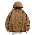 thumbnail image 1 of Men Clothing, Men's Oversized Lightweight Waterproof Jacket Full Zip Outdoor Sports Hooded Rain Coat Suncreen Windproof Jackets, 1 of 7