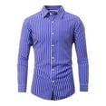 thumbnail image 1 of Men Clothing, Men's Striped Long Sleeve Dress Shirt Casual Wrinkle Free Stretch Slim Work Blouse Business Office Button Down Shirts, 1 of 8