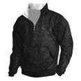 thumbnail image 1 of Men Clothing, Men's Vintage Knit Print Zip-Up Sweatshirt,Quarter Zip Retro Stand Collar Sweatshirt Solid Long Sleeve Warm Top, 1 of 4