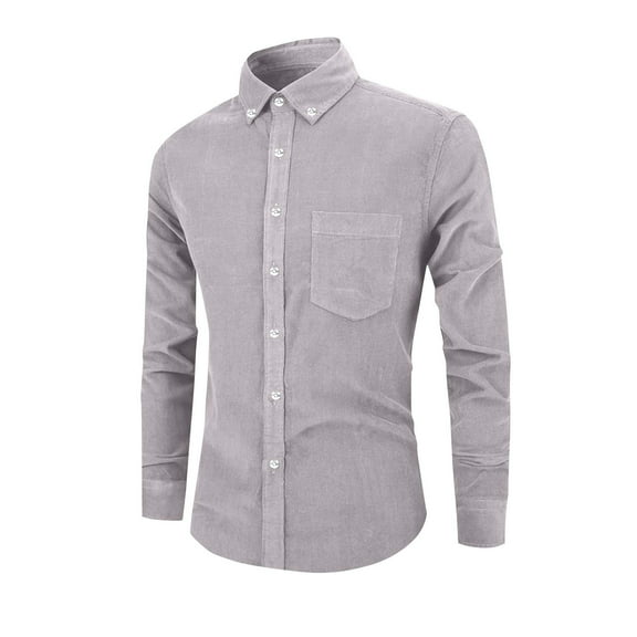 Men Clothing, Men's Winter Cotton Shirt Casual Long Sleeve Shirt Male Warm Shirt Vintage Work Shirts with Pocket
