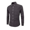 thumbnail image 1 of Men Clothing, Men's Winter Cotton Shirt Casual Long Sleeve Shirt Male Warm Shirt Vintage Work Shirts with Pocket, 1 of 4