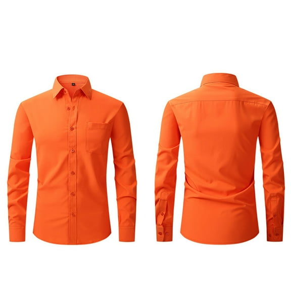 Men Clothing, Mens Dress Shirts Long Sleeve Stretch Wrinkle Free Button Down Office Shirt Business Casual Workwear with Chest Pocket