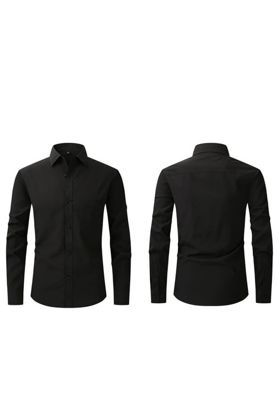 Men Clothing, Mens Dress Shirts Long Sleeve Stretch Wrinkle Free Button Down Office Shirt Business Casual Workwear with Chest Pocket