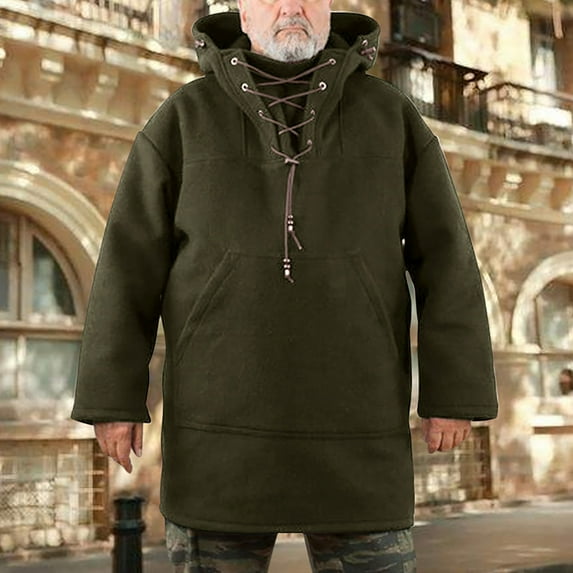 Men Coat Wool Heavy Winter Leisure Jacket Pure Color Plus Size Casual Sweater