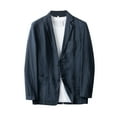 thumbnail image 1 of Men Coats Casual Slim Fit Linen Jacket Lightweight 2 Button Sport Coat Jacket Casual Business Suits Wedding Party Homecoming Suits Classic Stylish Business Overcoat, 1 of 5