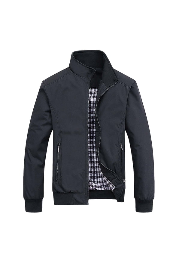 Mens Jackets Winter Coats Fashion Business Solid Color Stand Collar Leisure Large Zipper Long Sleeve Comfortable Special Occasion Going Out Tops Work Clothes Men