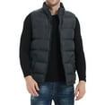 thumbnail image 1 of Men Coats Fashion Casual Solid Color Zipper Collar Pocket Hoodless Sleeveless Cotton Padded Jacket Vest Top Autumn Winter Clothes, 1 of 4
