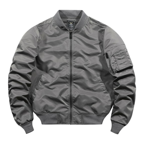 Men Coats Leisure Plus Zip Pocket Solid Color Lapel Thin Flight Jacket Top Blouse Outdoor Warm Clothes