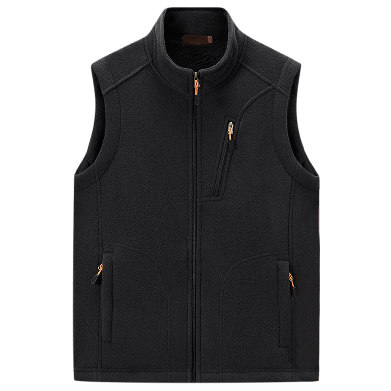 Men Coats Plush Vest Outdoor Plush Thick Brushed Loose Standing Collar