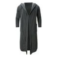 thumbnail image 1 of Men Coats Solid Color Long Sleeve Coat Pullover Long Open Stitch Jackets Autumn Winter Clothes, 1 of 5
