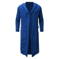 thumbnail image 1 of Men Coats Solid Color Long Sleeve Coat Pullover Long Open Stitch Jackets Casual Overcoat, 1 of 6