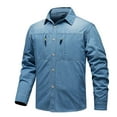 thumbnail image 1 of Men Coats Vintage Shirt Cotton Denim Shirt Shirt Long Sleeve Long Sleeve T Shirt Outdoor Warm Clothes, 1 of 4
