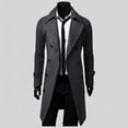 thumbnail image 1 of Men Coats Winter Slim Stylish Trench Double Breasted Long Jacket Coat, 1 of 6