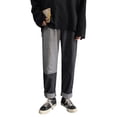 thumbnail image 1 of Men Color Block Jeans Summer Adults Casual Style Loose Trousers, 1 of 9