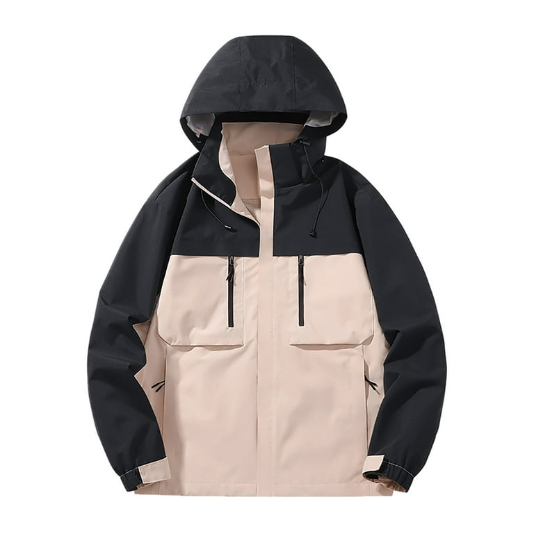 Men Color Blocked And Windproof Hooded Sweatshirt Sporty Loose Breathable Comfortable Simple And Trendy