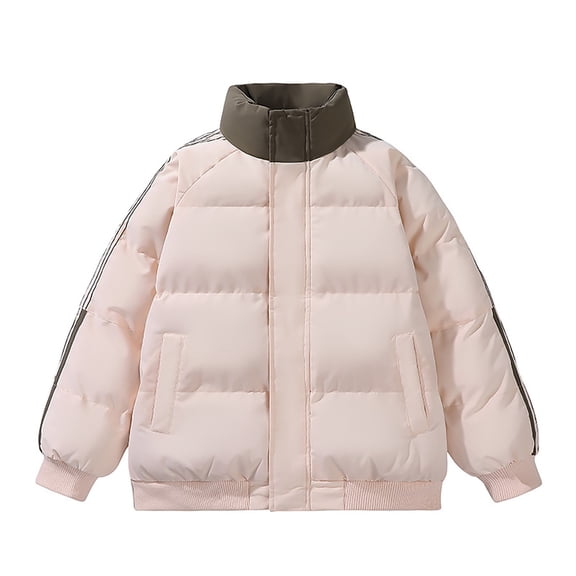 Men Color Blocked Thick Warm Bread Jacket Casual Loose Trendy Comfortable Business Foreign Trade Jacket