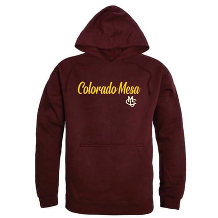 Men Colorado Mesa University Mavericks Script Hoodie, Maroon - Medium