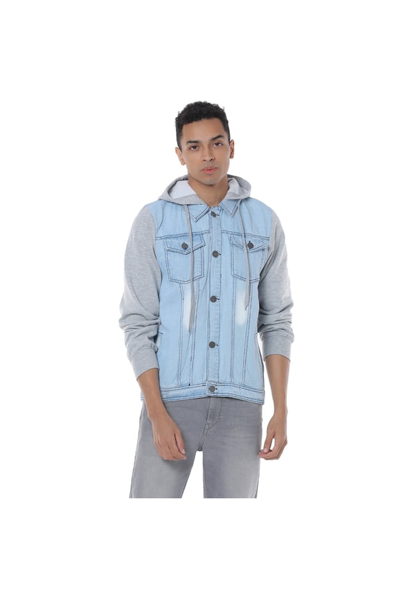 Men Colorblock Full Sleeve Stylish Casual Denim Jacket