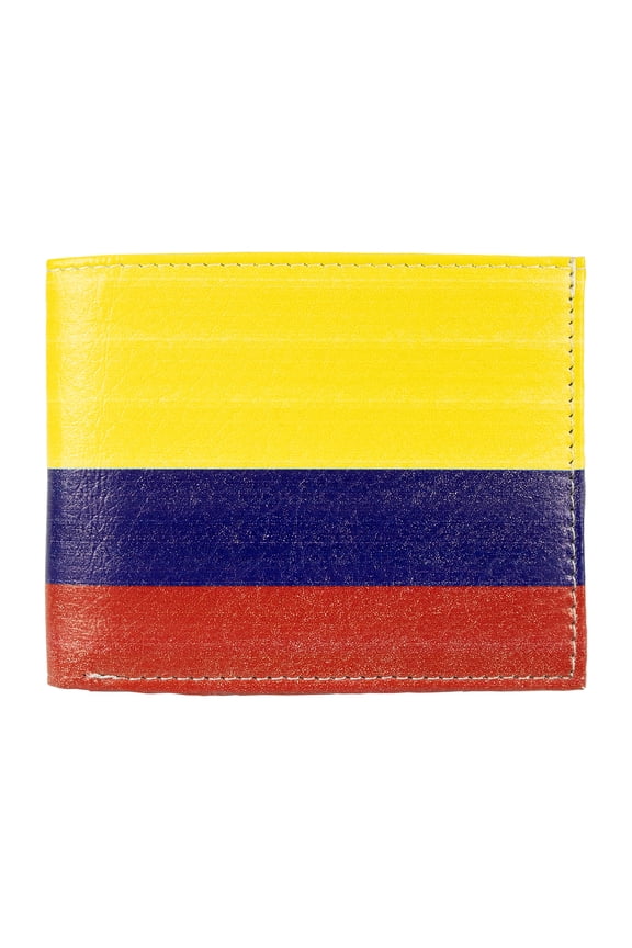 Men Columbia Flag Bifold Leather Wallet