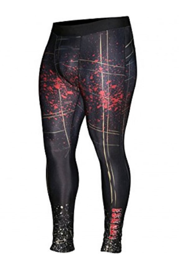 Men Compression Pants Running Tights Pro Combat Compression Tights Base Layer Black Medium