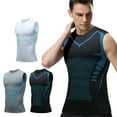 thumbnail image 1 of Men Compression Shirt, Quick Dry Tummy Control Slimming Undershirt Tank Top Men Body Shaper Size 3XL White, 1 of 2