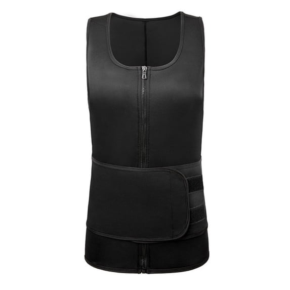 Men Compression Shirt for Body Tank Top Shaper Tight Undershirt Tummy Control Girdle Neoprene Sauna Zipper Waist Trainer Vest