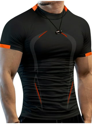 Mens Sports Compression Shirts Short Sleeve Base Layer Tops