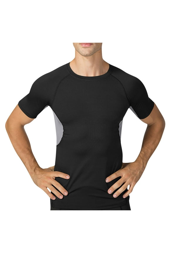Men Compression Shirts Short Sleeve Athletic Workout T Shirts Cool Quick Drying Sports Undershirts Gym Tops