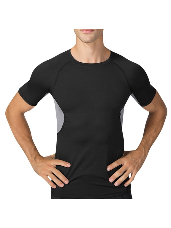 Men Compression Shirts Short Sleeve Athletic Workout T Shirts Cool Quick Drying Sports Undershirts Gym Tops