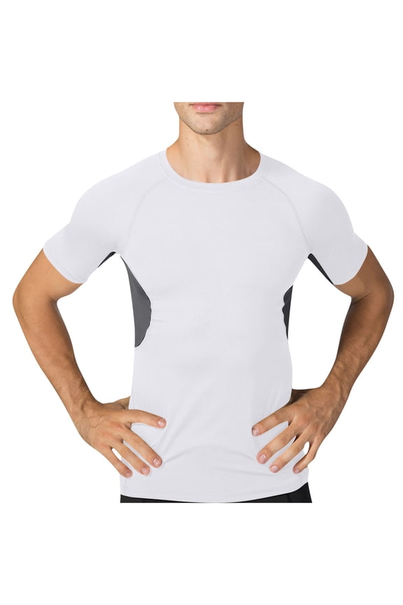 Men Compression Shirts Short Sleeve Athletic Workout T Shirts Cool Quick Drying Sports Undershirts Gym Tops