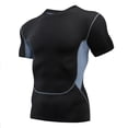 thumbnail image 1 of Men Compression Short Sleeve Shirt Sport Gym Training Quick Dry Tight T-shirt Lightweight Cool Dry Rashguards Compression Sports Workout T-Shirt, 1 of 2